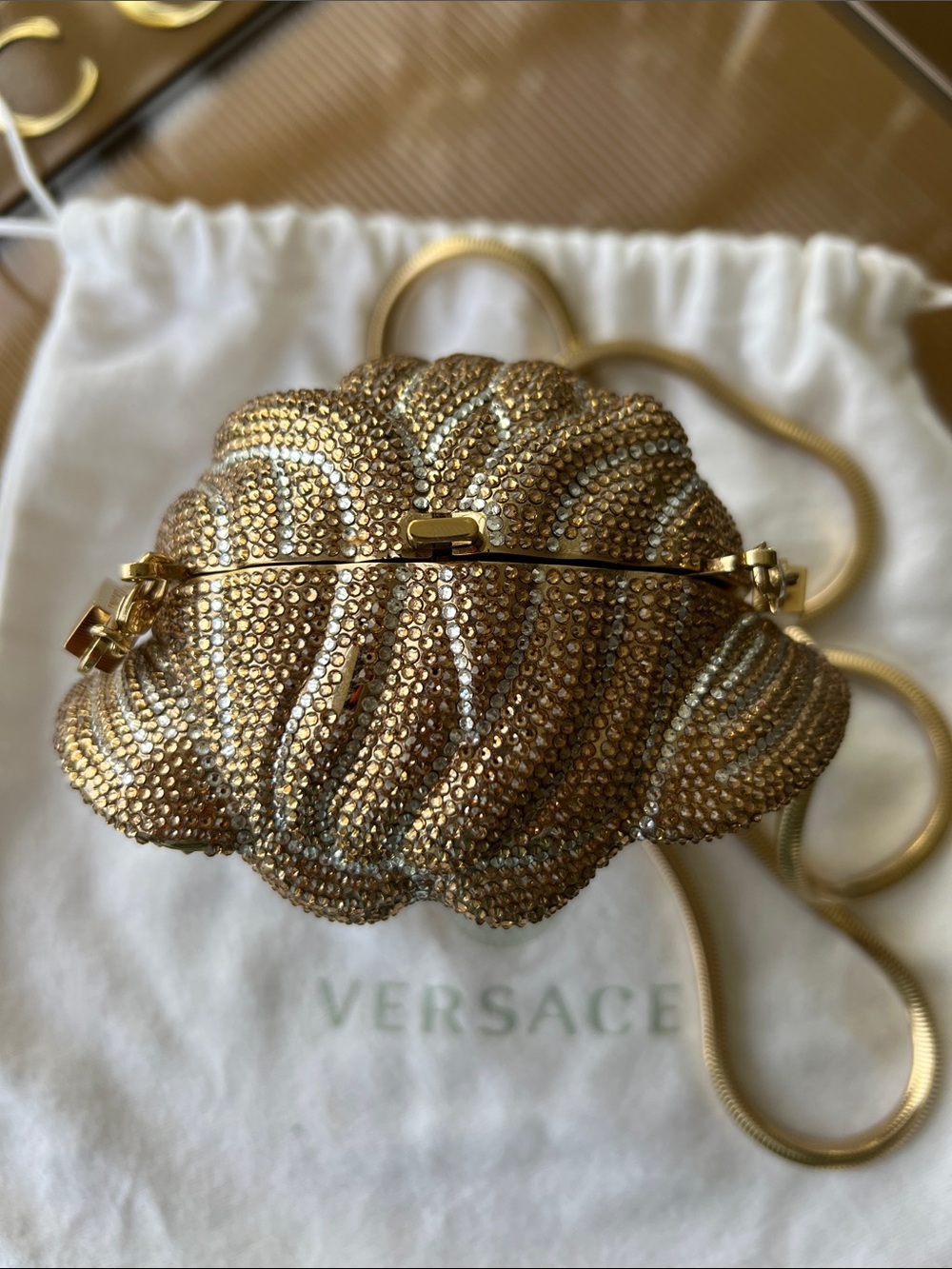 Versace Gold Medusa Mini Bag with Chain - Picture 4 of 11